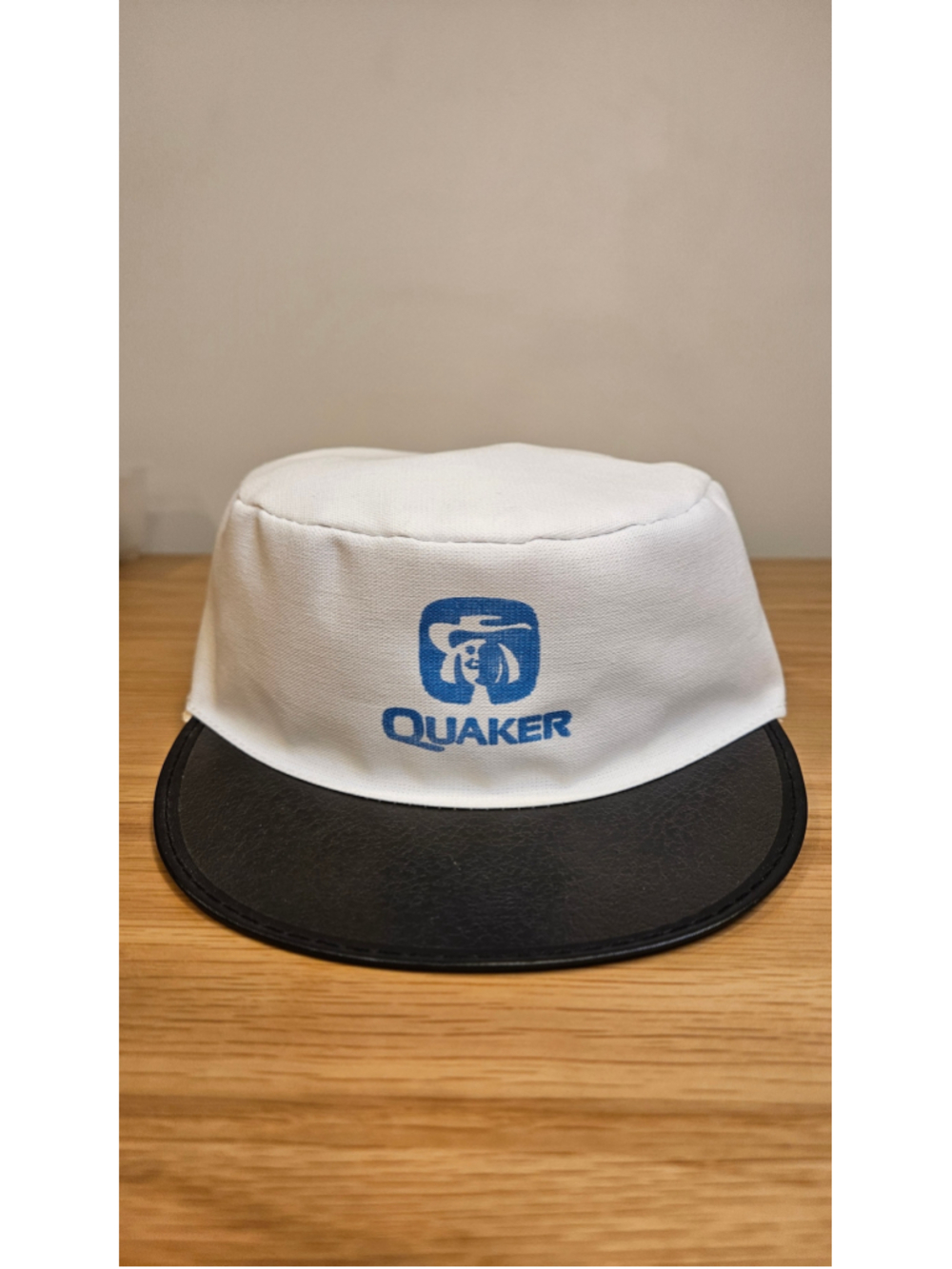 Vintage Quaker Oats Employee Painter Cap Black Brim Deadstock NOS USA